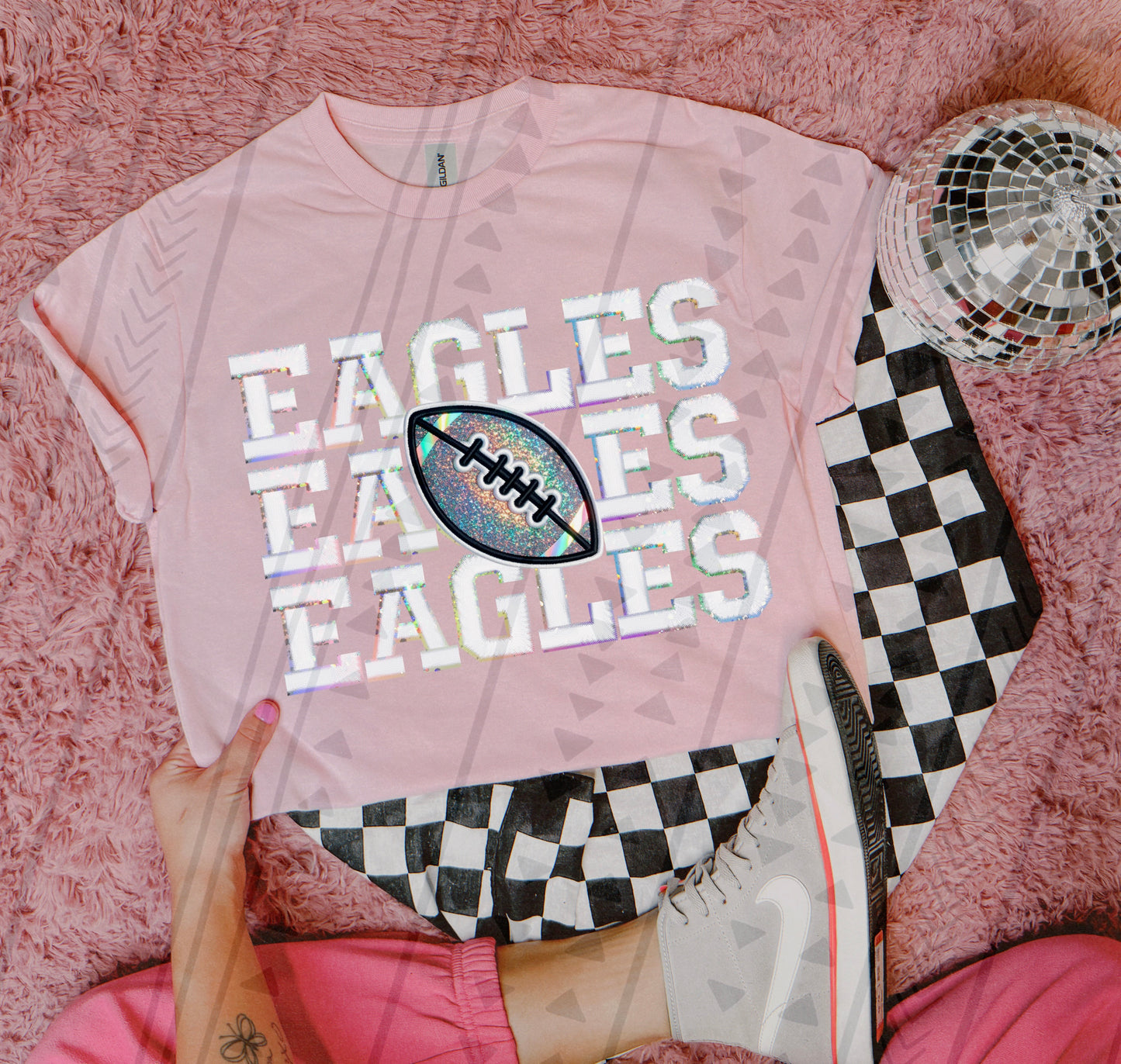 Holographic Mascot Football CUSTOM DTF Transfer