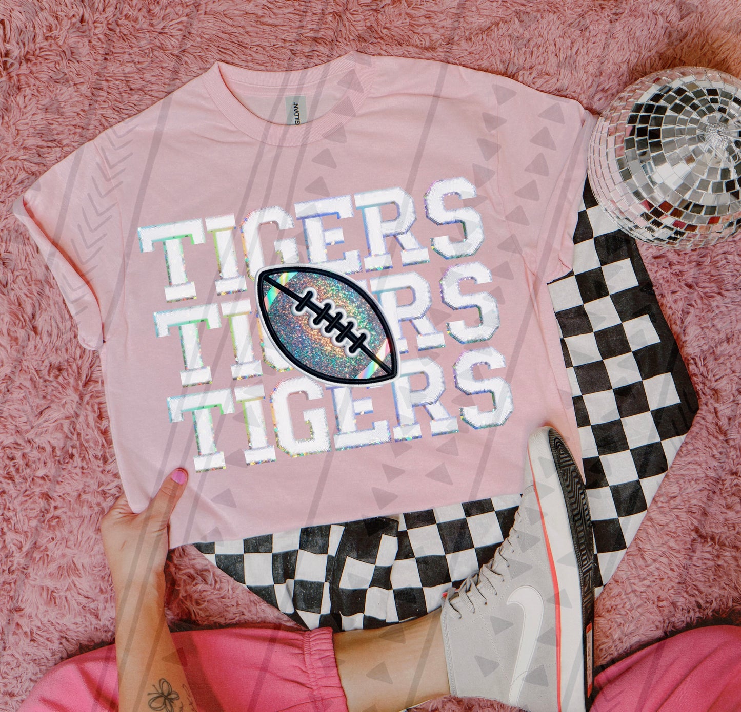 Holographic Mascot Football CUSTOM DTF Transfer
