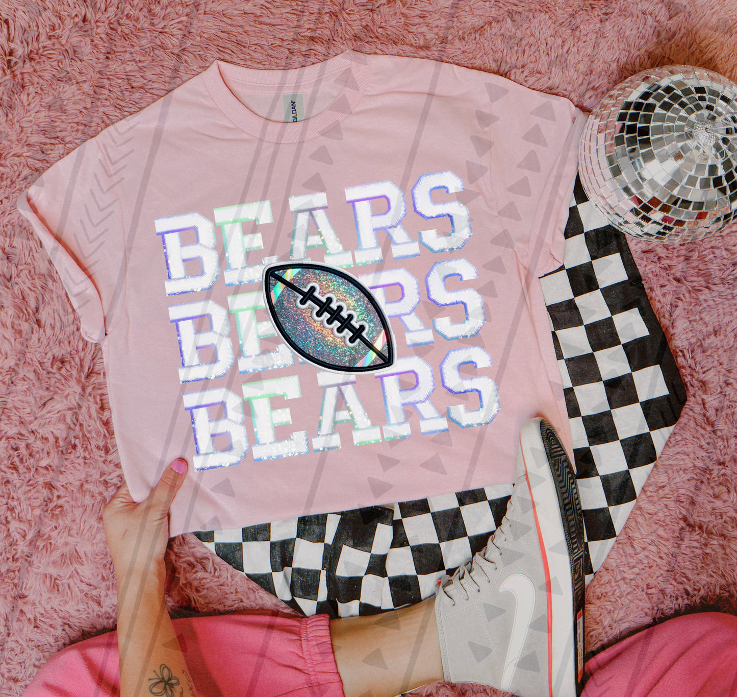 Holographic Mascot Football CUSTOM DTF Transfer