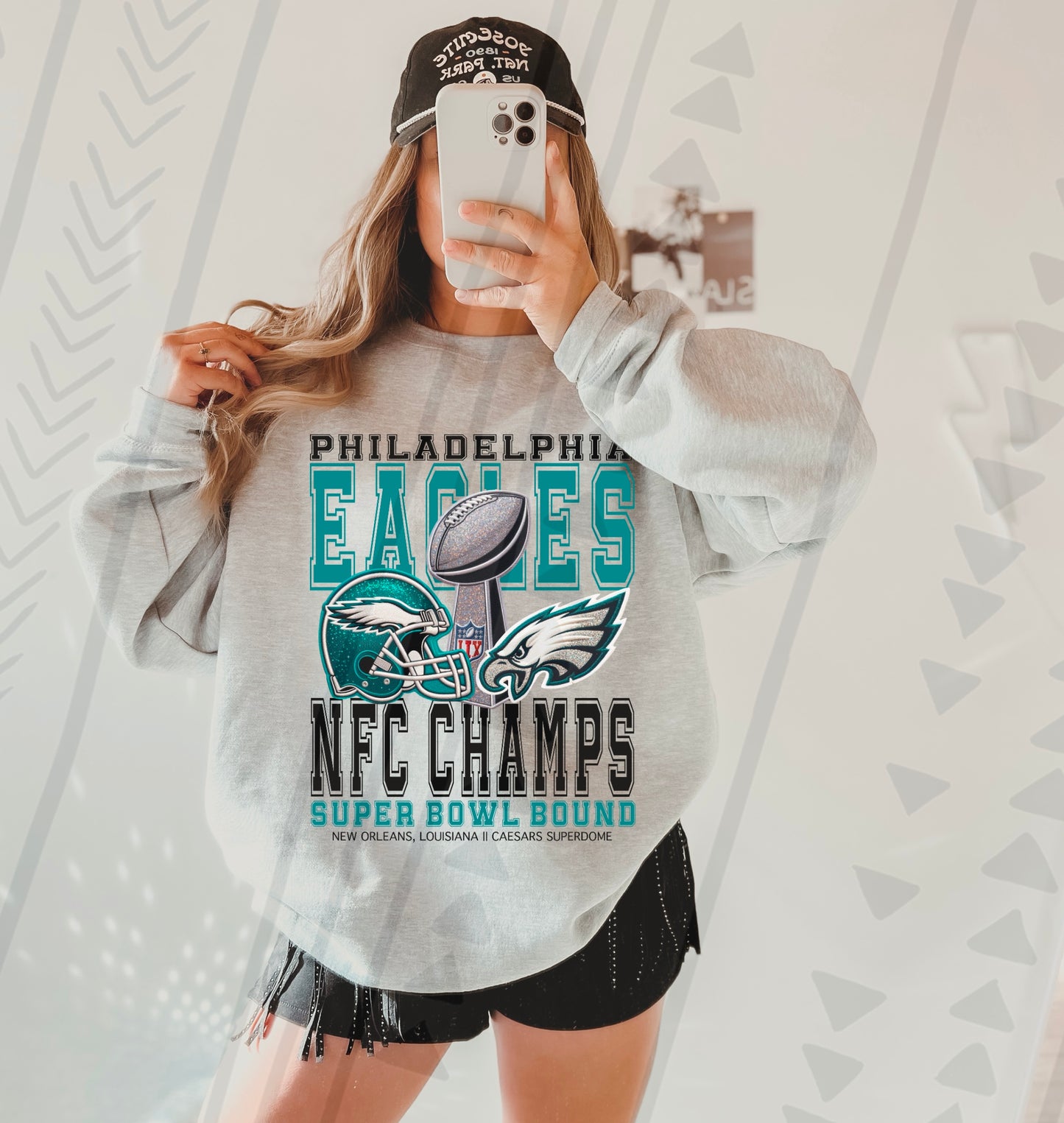Eagles NFC Faux Embroidery DTF Transfe