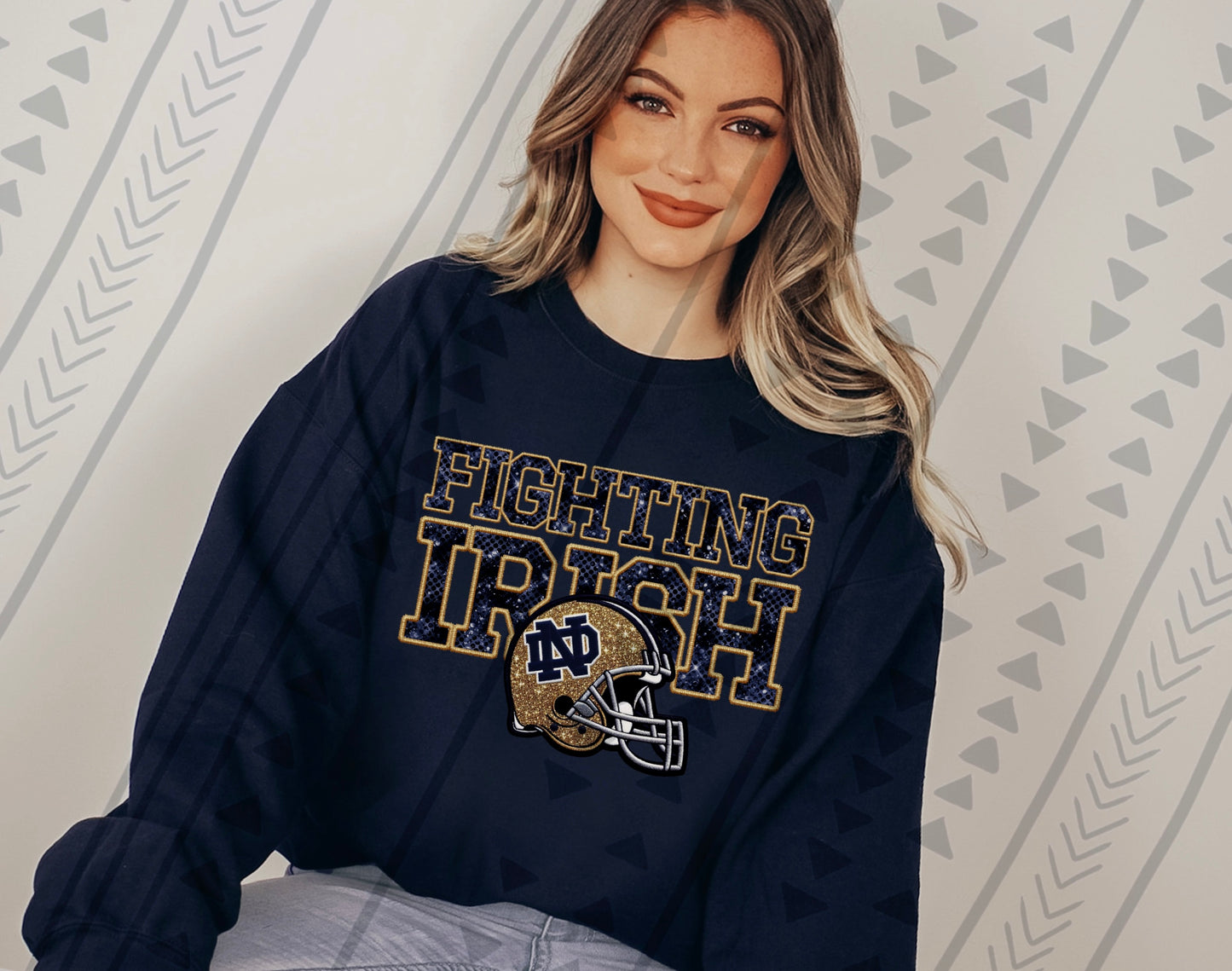 Fighting Irish Faux Embroidery DTF Transfer