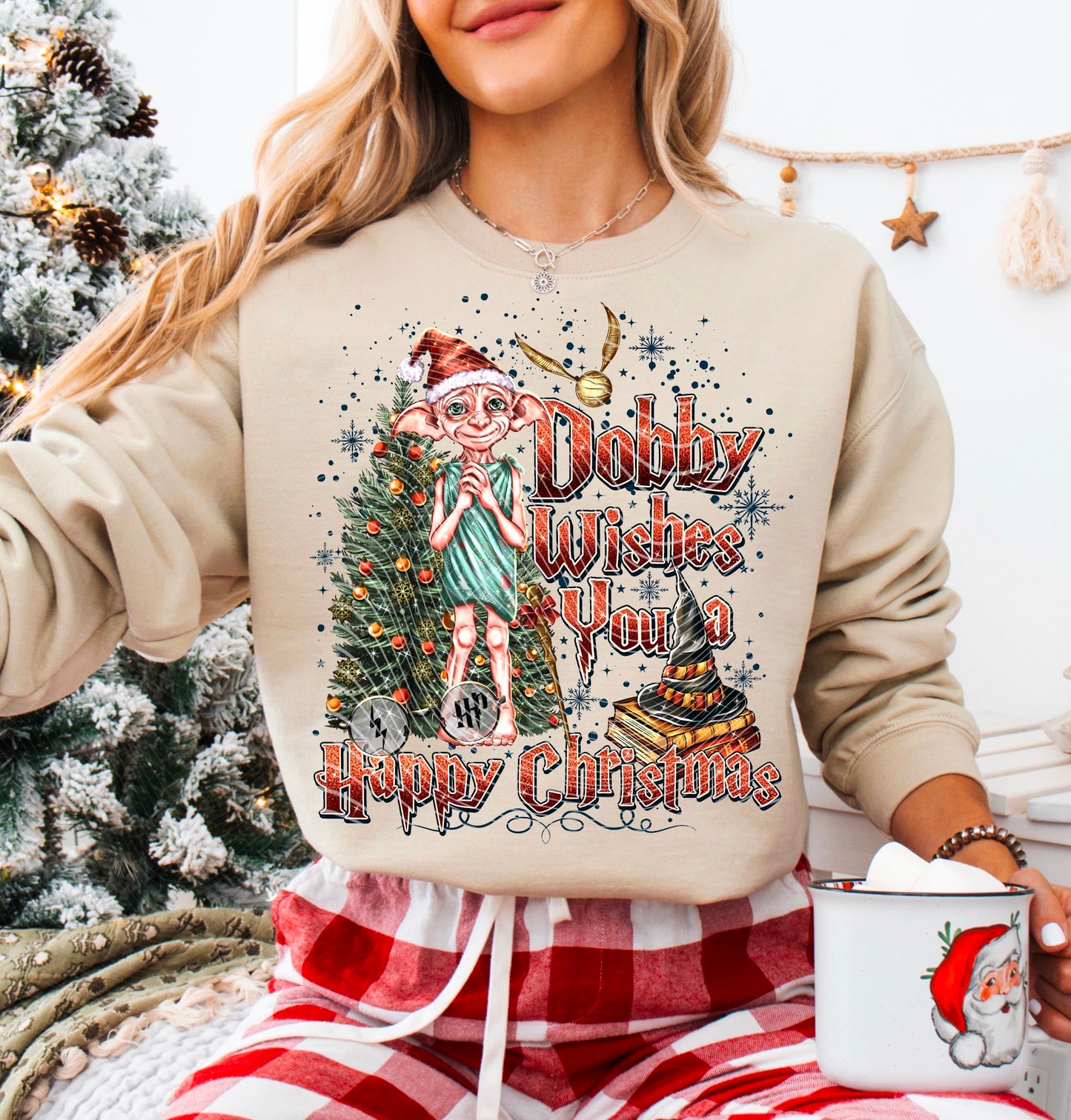 Happy Christmas Dobby DTF Transfer
