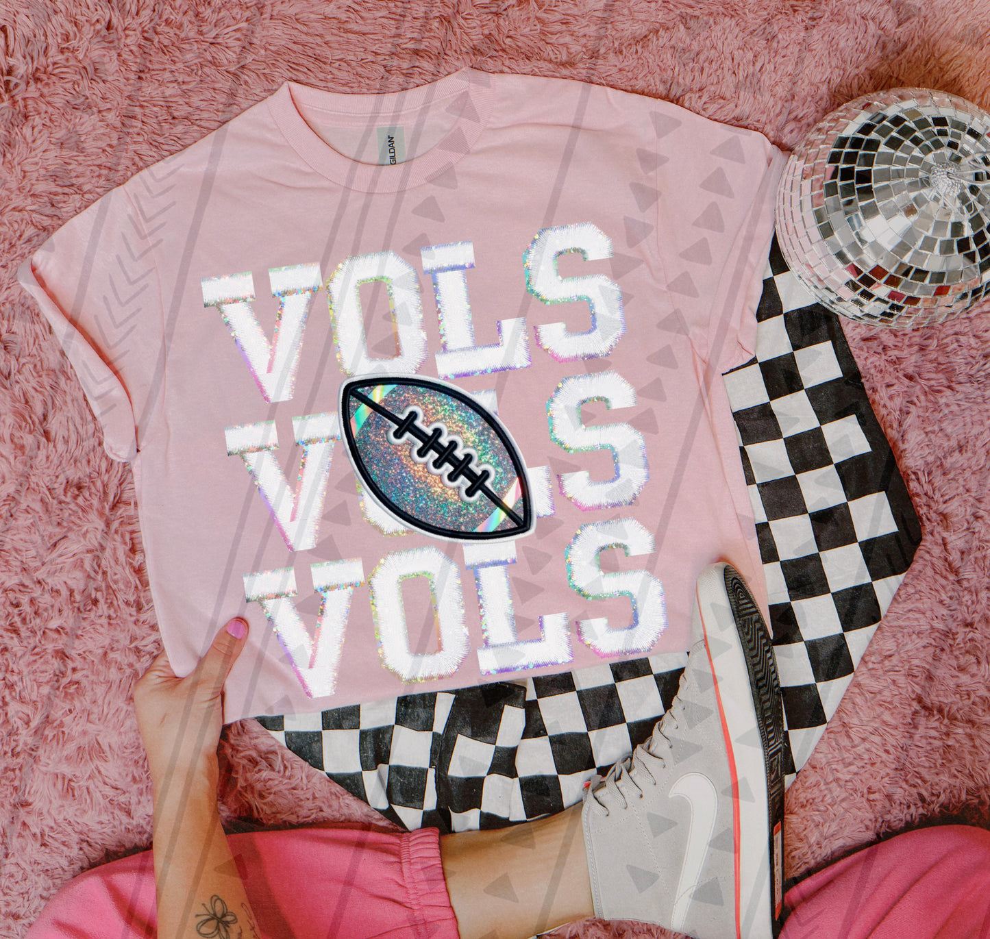 Holographic Mascot Football CUSTOM DTF Transfer