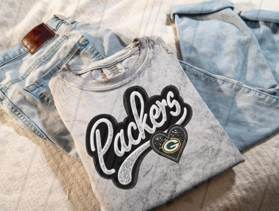Varsity Packers Faux Embroidery DTF Transfer