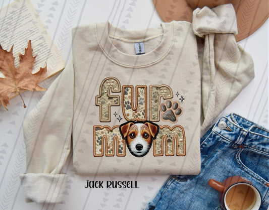 Fur Mom - Jack Russell (Brown/White) DTF Transfer