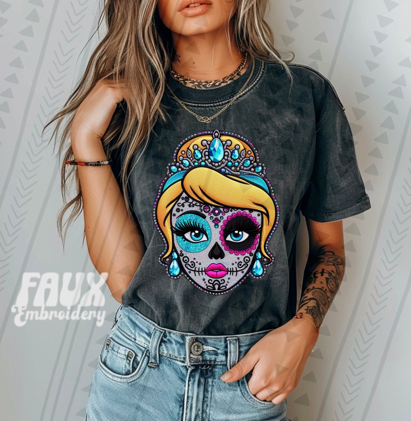 Sugar Skull Princess DTF Transfer