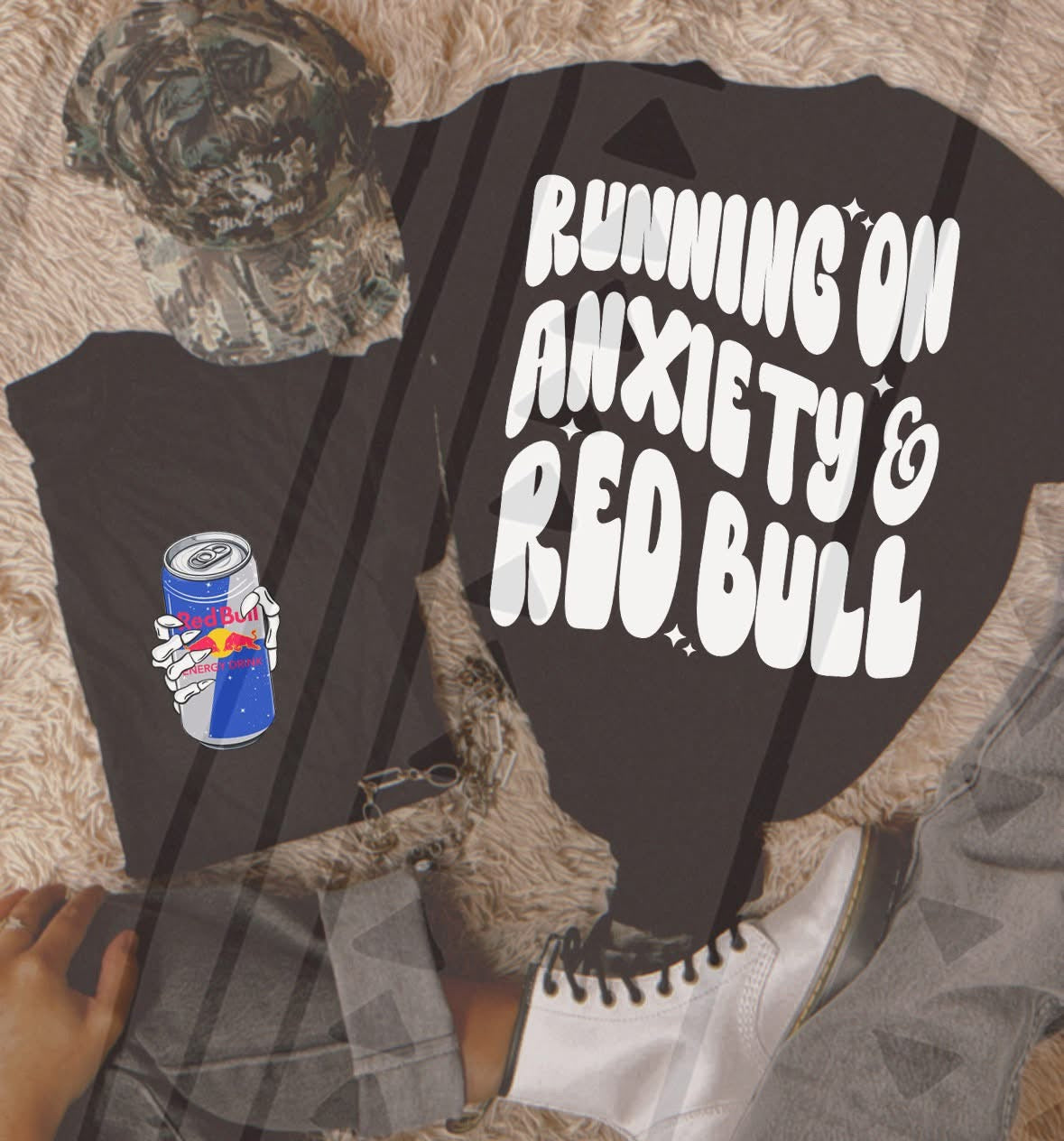 Anxiety & Red Bull DTF Transfer