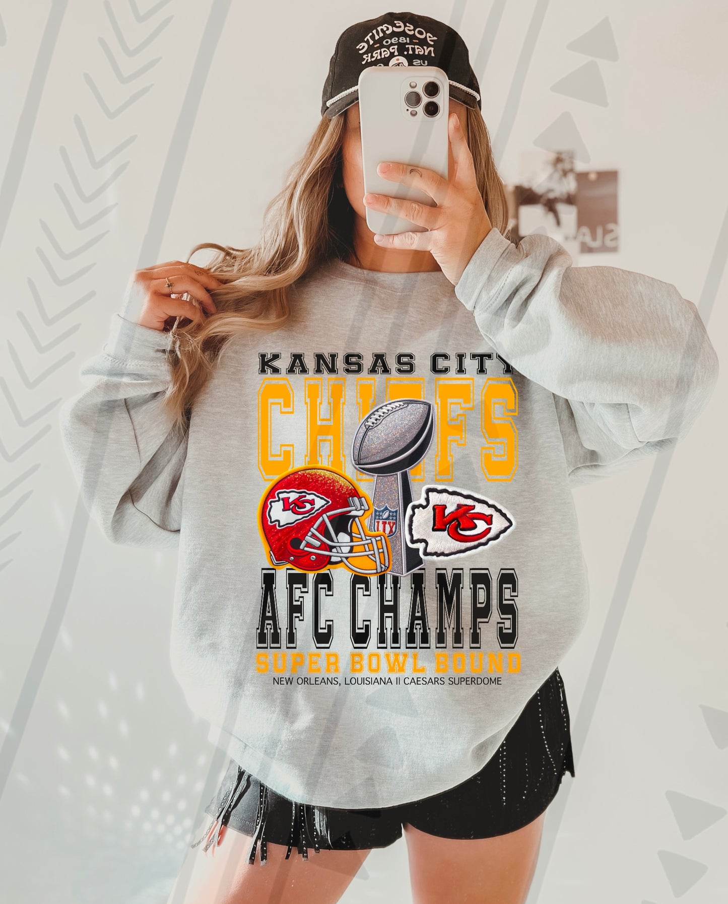 Chiefs AFC Faux Embroidery DTF Transfer