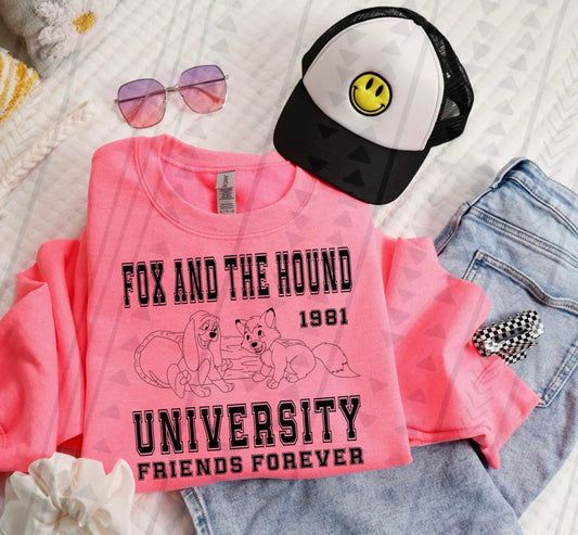 Fox And The Hound University DTF Transfer