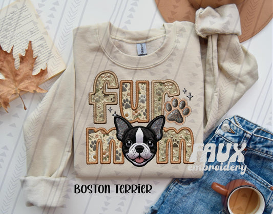 Fur Mom- Boston Terrier DTF Transfer