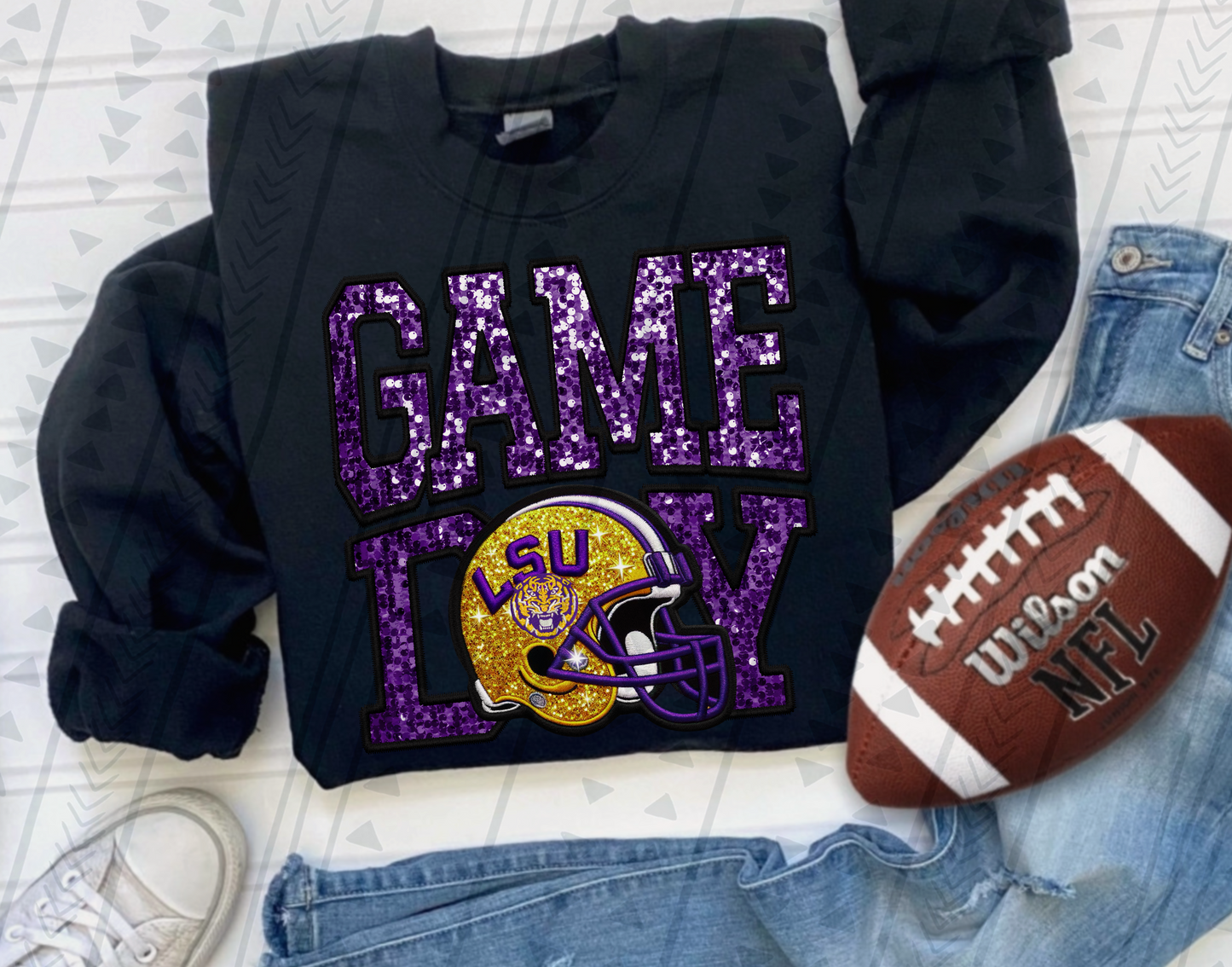 Game Day College Faux Embroidery DTF Transfer