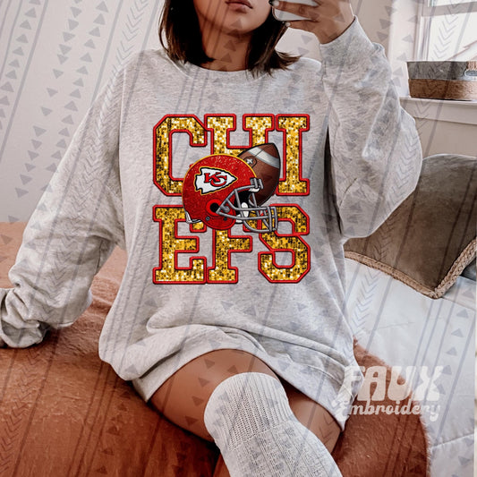 Chiefs Faux Embroidery DTF Transfer