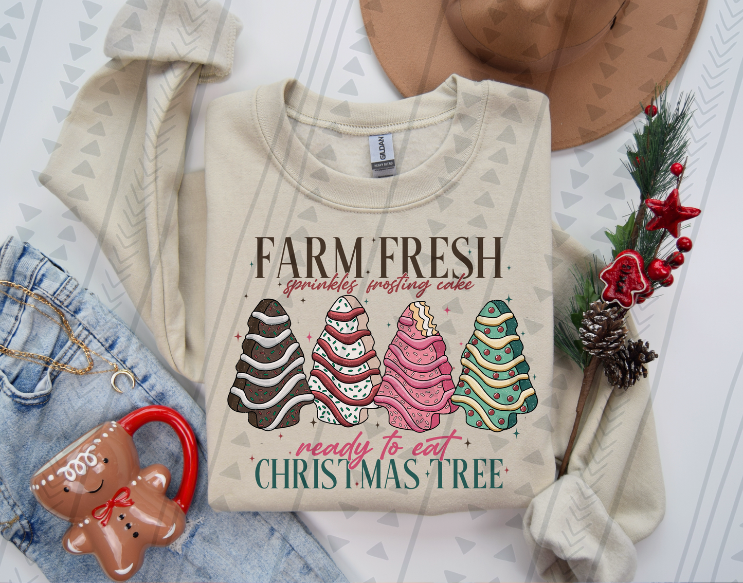 Farm Fresh Christmas Cakes DTF Transfer