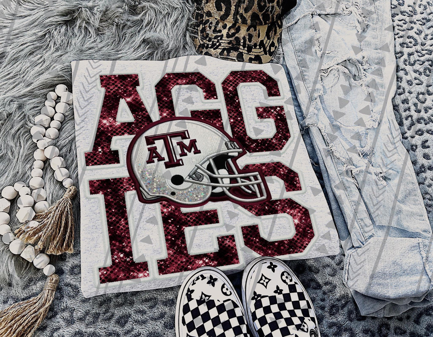 Aggies Faux Embroidery DTF Transfer