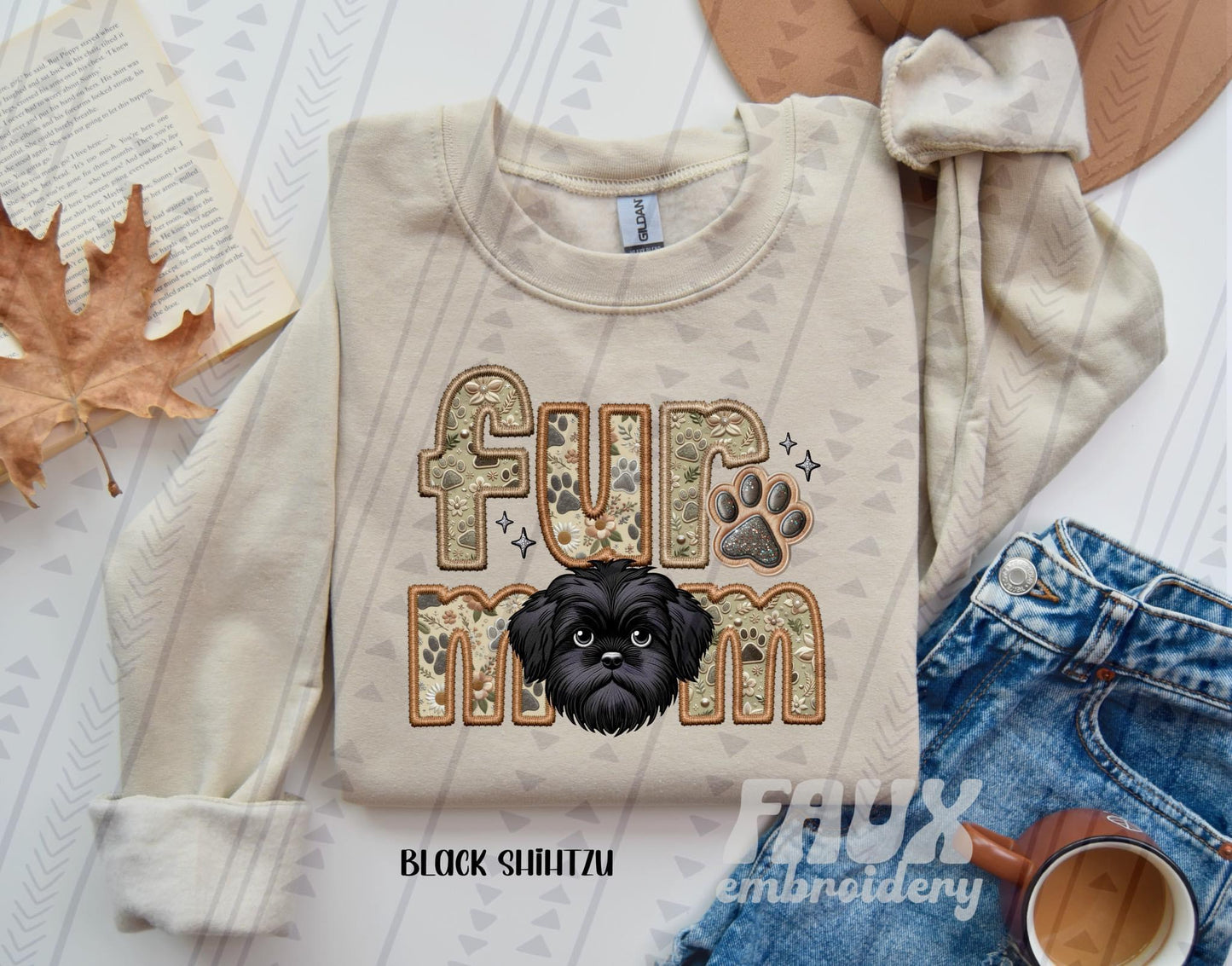 Fur Mom - Shihtzu (Black) DTF Transfer