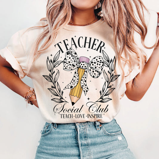 Teacher Social Club Coquette DTF Transfer