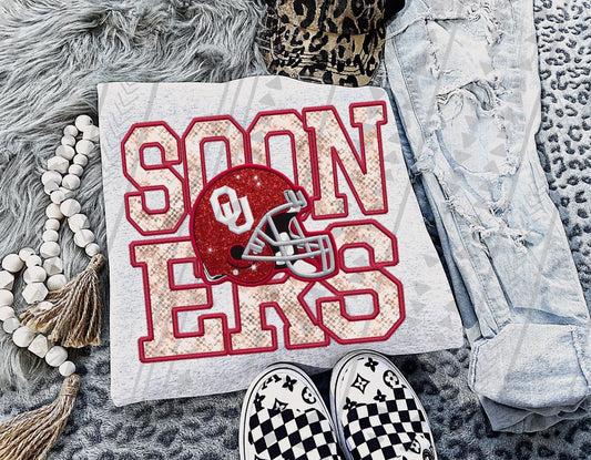 Sooners Faux Embroidery DTF Transfer