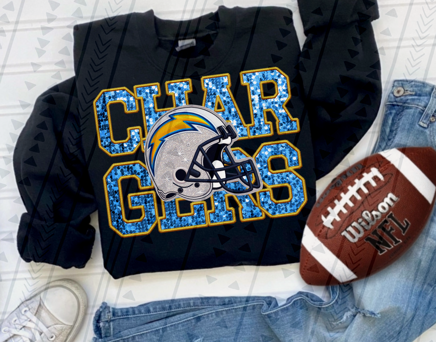 Chargers Faux Embroidery DTF Transfer