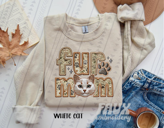 Fur Mom -  White Cat DTF Transfer