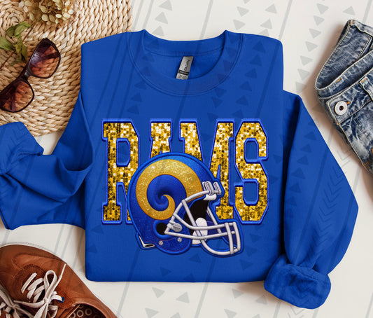 Rams Faux Embroidery DTF Transfer