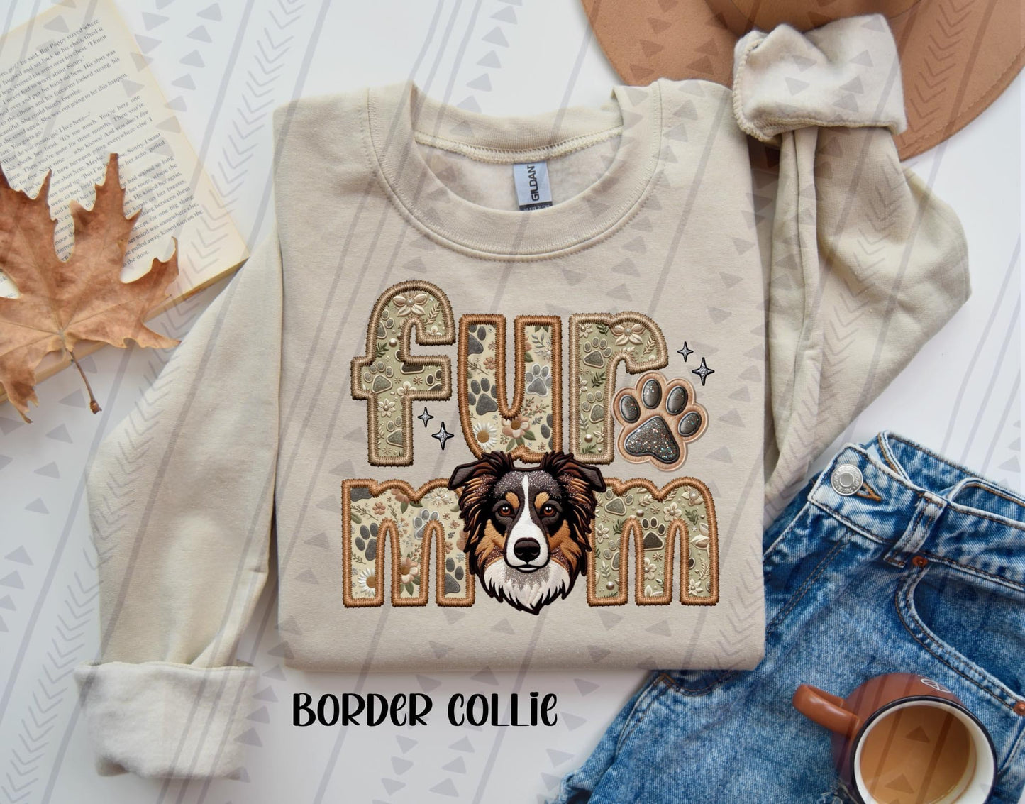 Fur Mom - Border Collie DTF Transfer