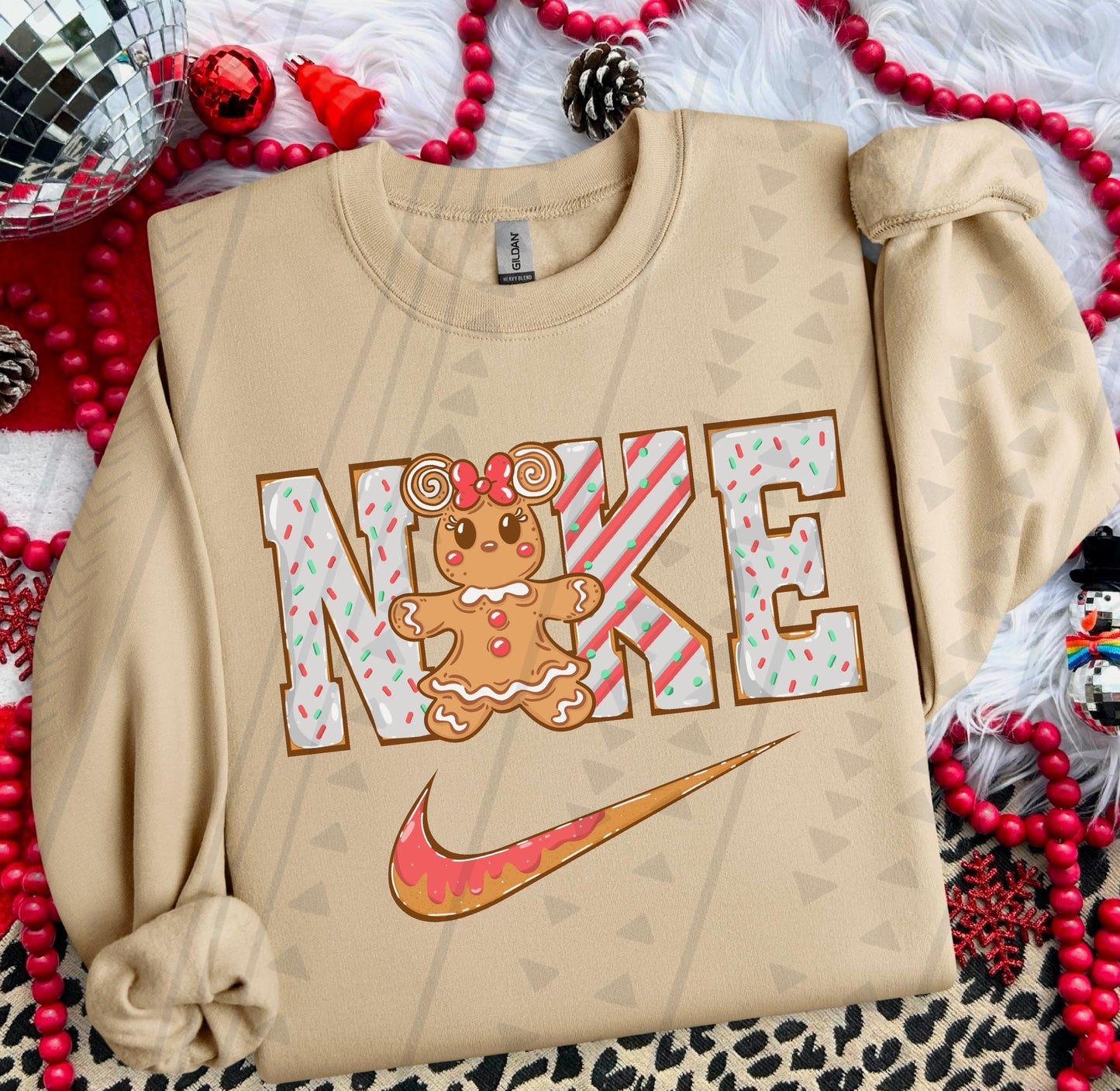 Minnie Gingerbread Swoosh DTF Transfer