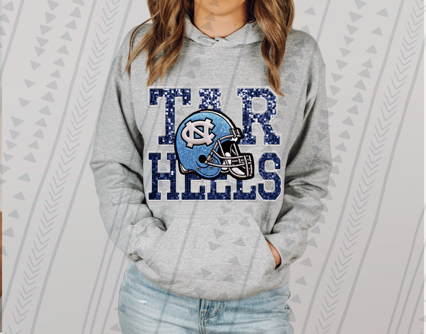 Tarheels Faux Embroidery DTF Transfer