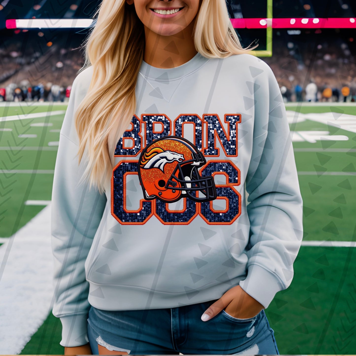 Broncos Faux Embroidery DTF Transfer