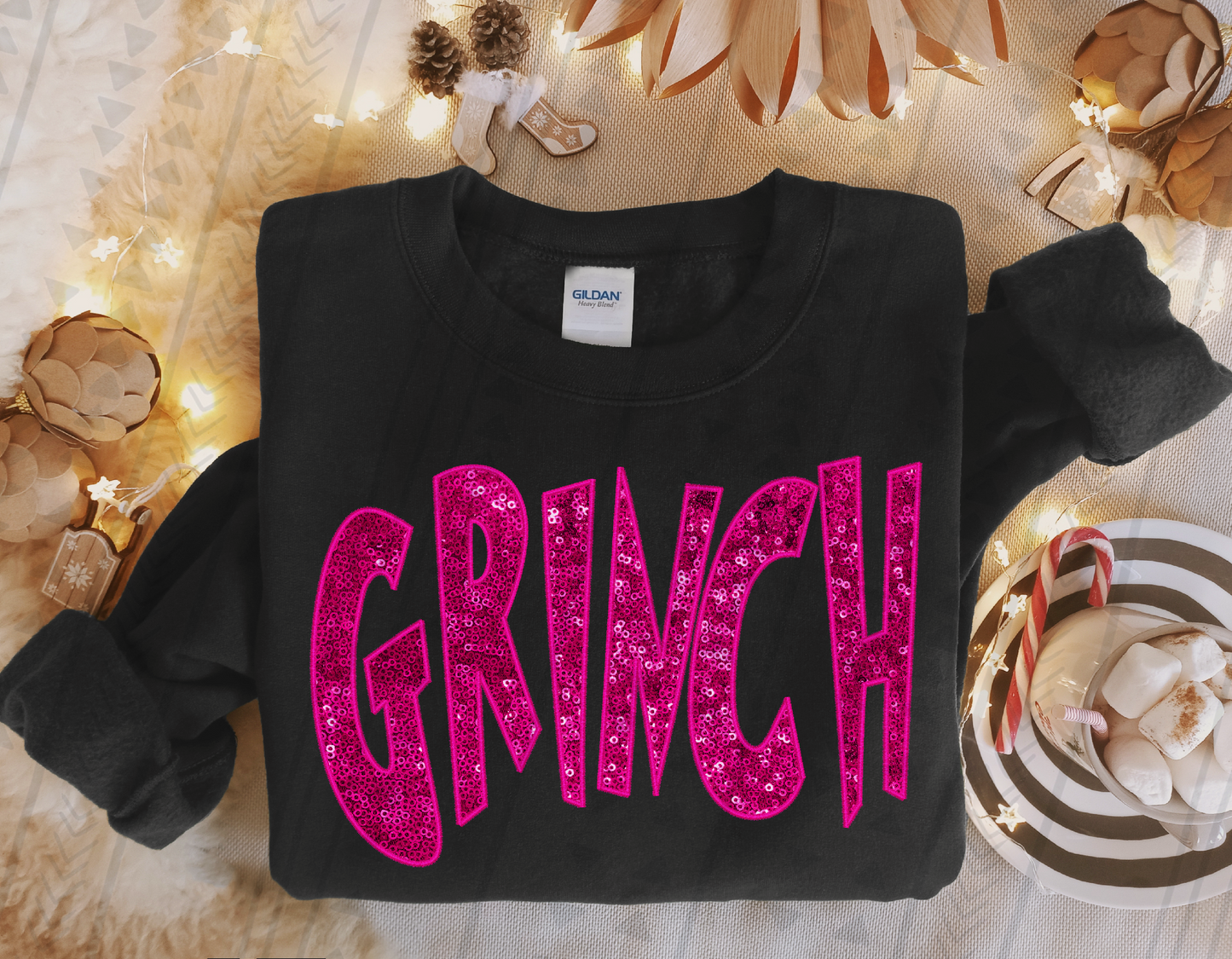 Faux Sequin Grinch DTF Transfer