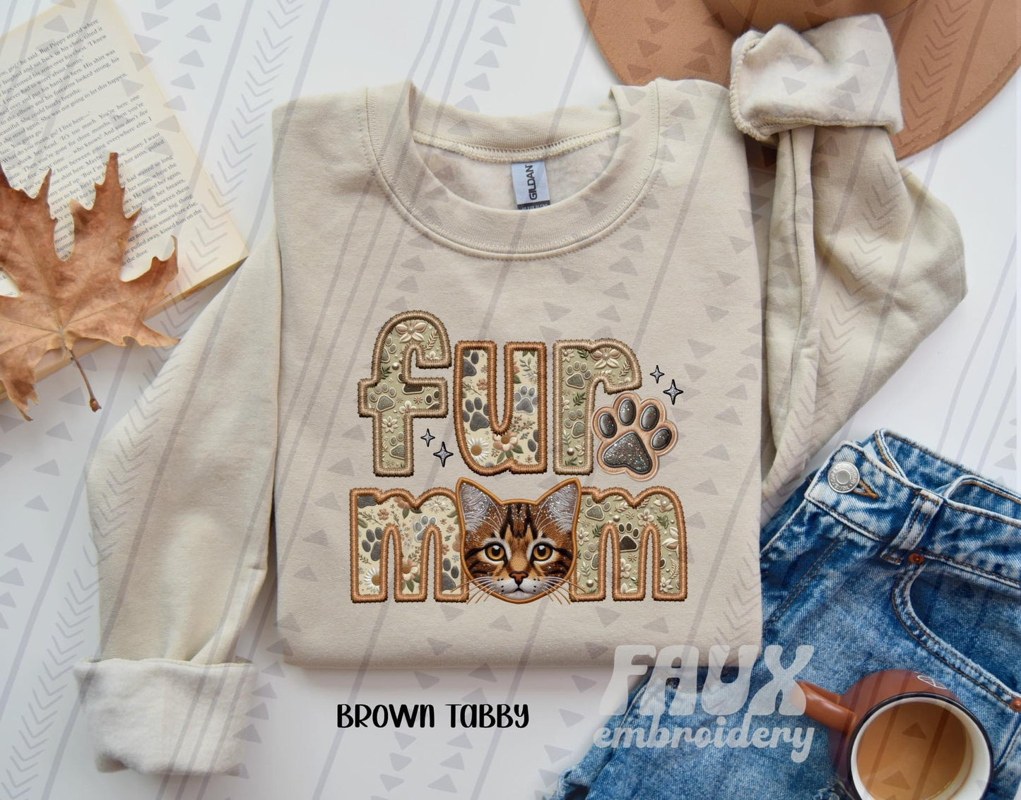 Fur Mom -  Brown Tabby Cat DTF Transfer