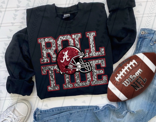 Roll Tide Faux Embroidery DTF Transfer