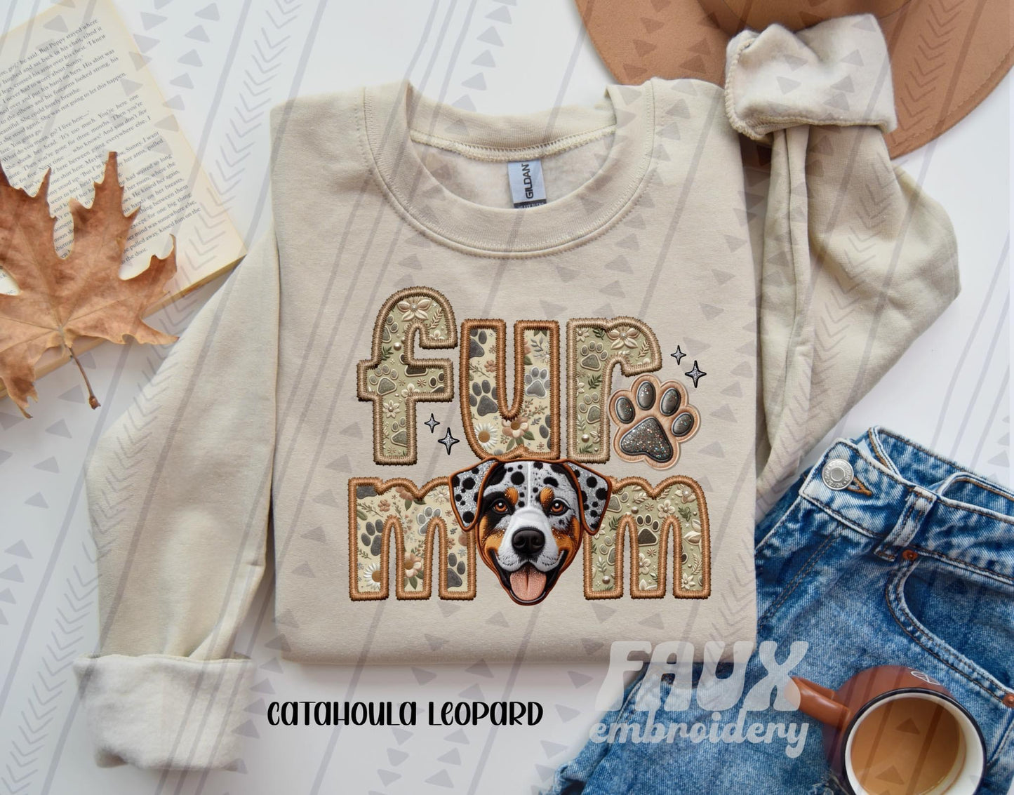 Fur Mom - Catahoula Leopard DTF Transfer