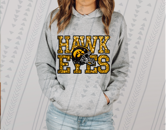 Hawkeyes Faux Embroidery DTF Transfer