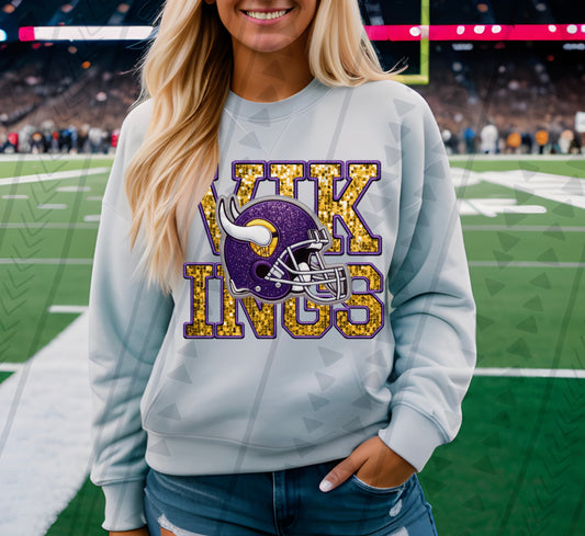 Vikings Faux Embroidery DTF Transfer