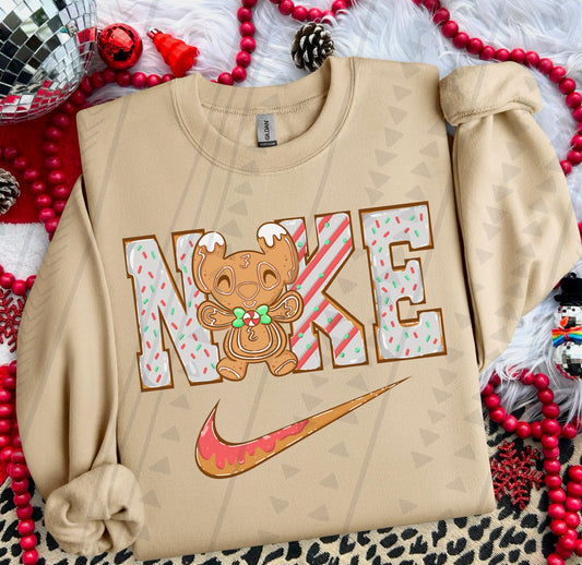 Stitch Gingerbread Swoosh DTF Transfer