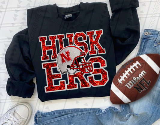 Huskers Faux Embroidery DTF Transfer