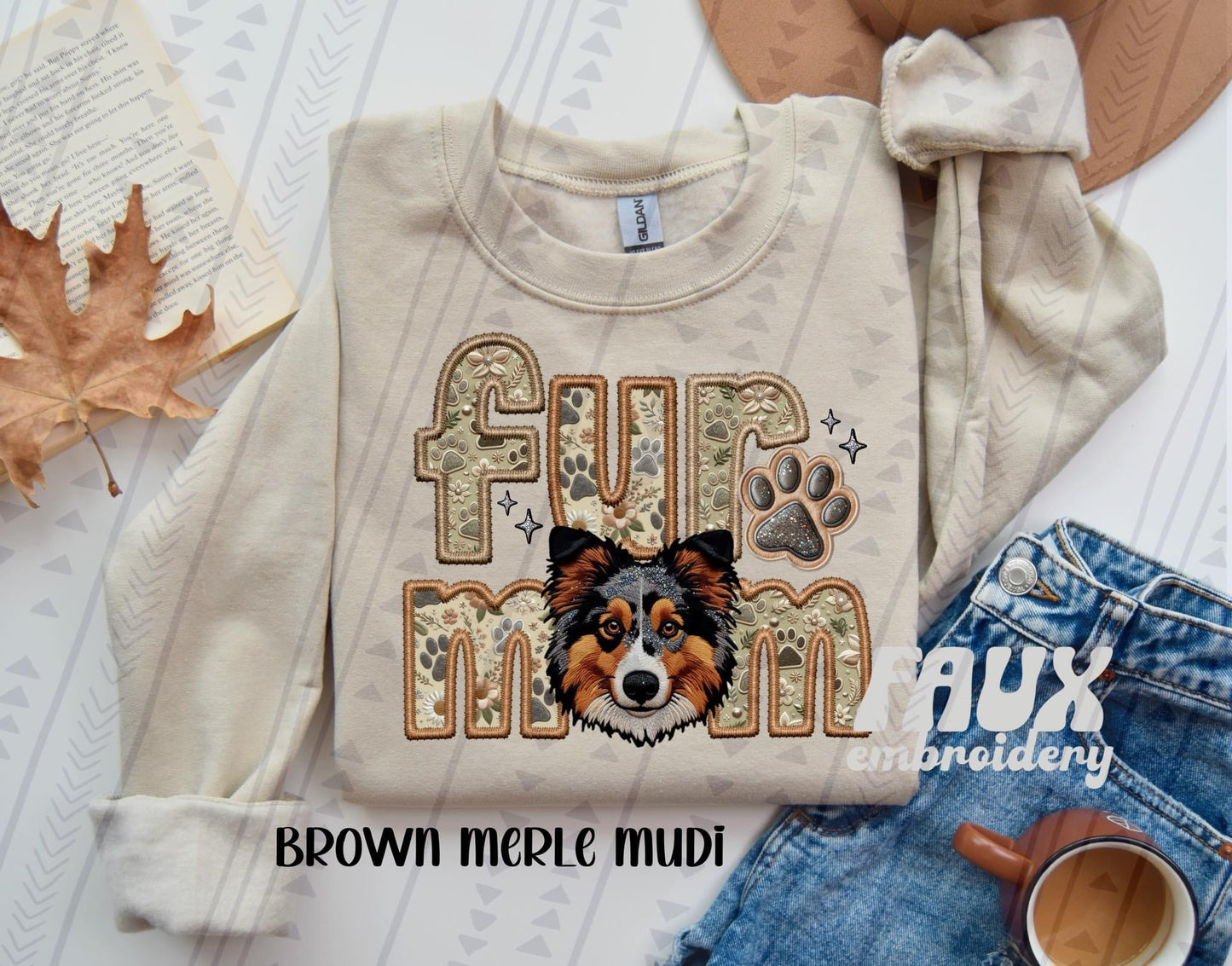 Fur Mom -  Merle Mudi (Brown) DTF Transfer