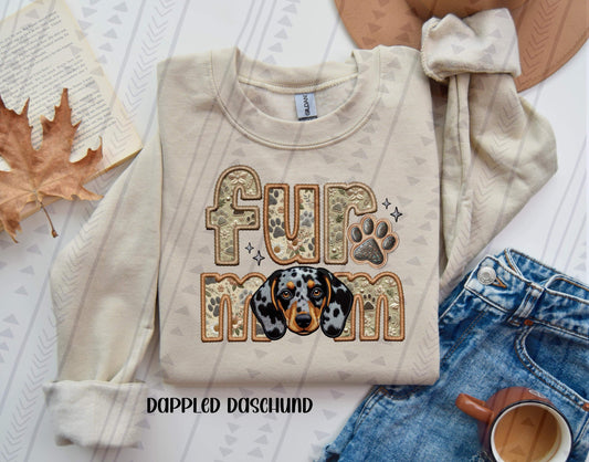 Fur Mom - Dappled Daschund DTF Transfer