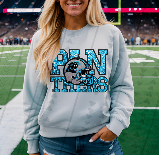 Panthers Faux Embroidery DTF Transfer