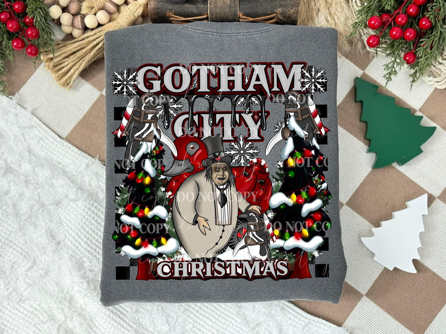 Gotham Christmas DTF Transfer