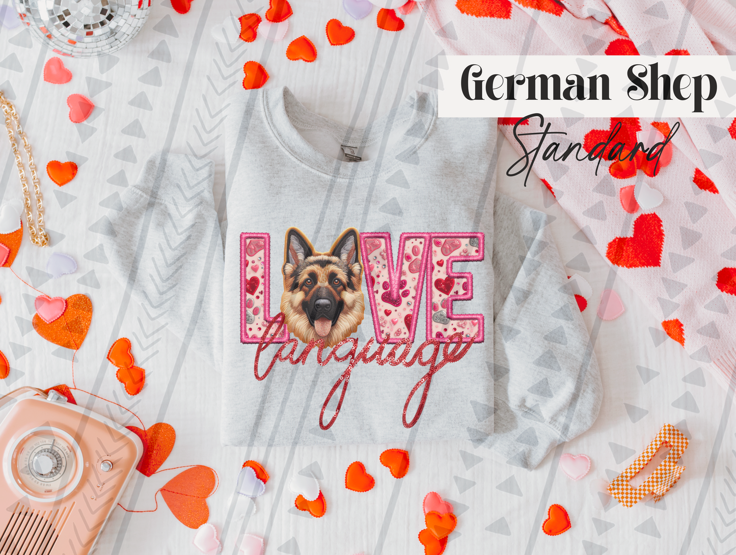 German Shepherd Love Language DTF Transfer