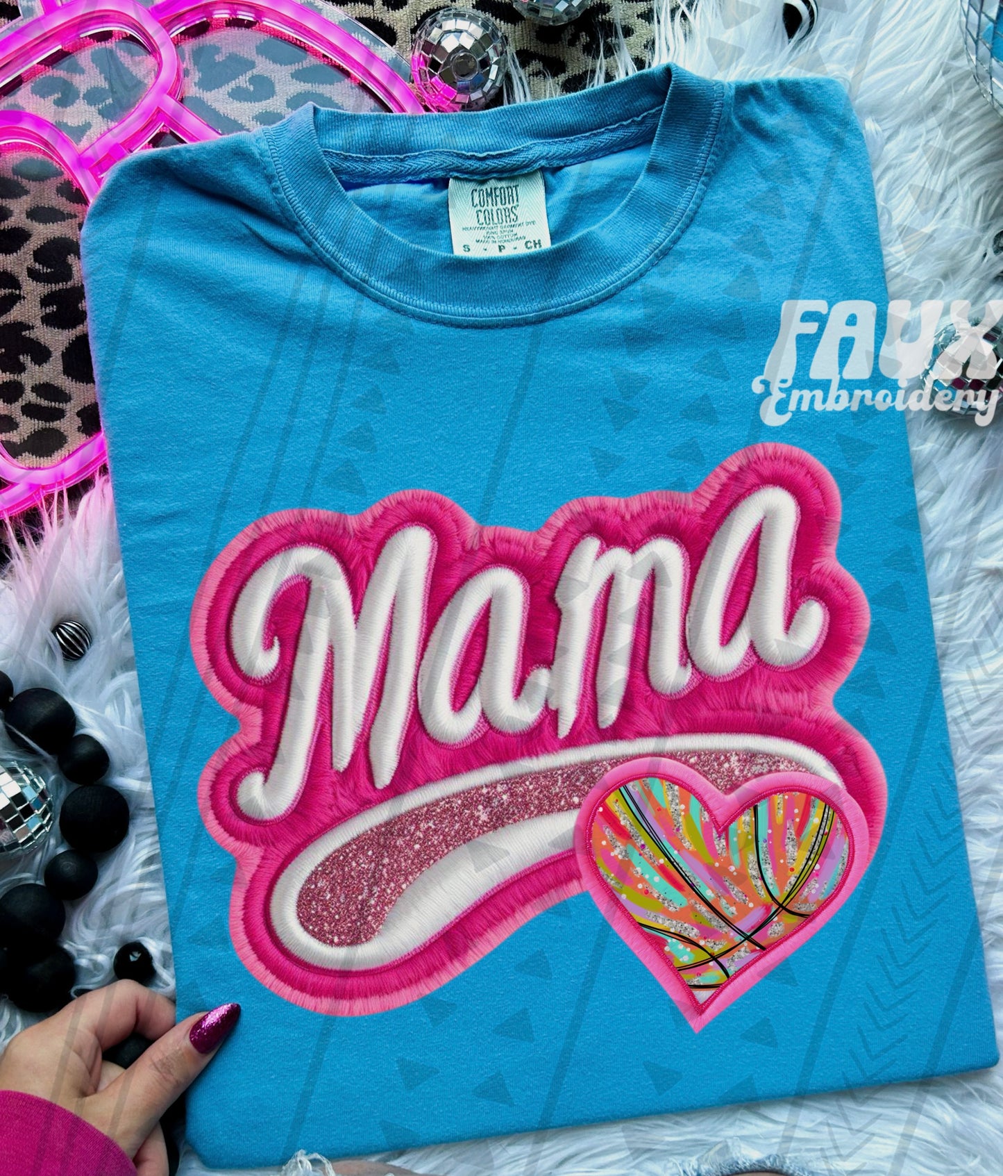 Varsity Mama - Basketball Glitz DTF Transfer