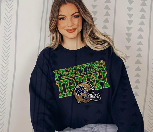 Fighting Irish Faux Embroidery DTF Transfer