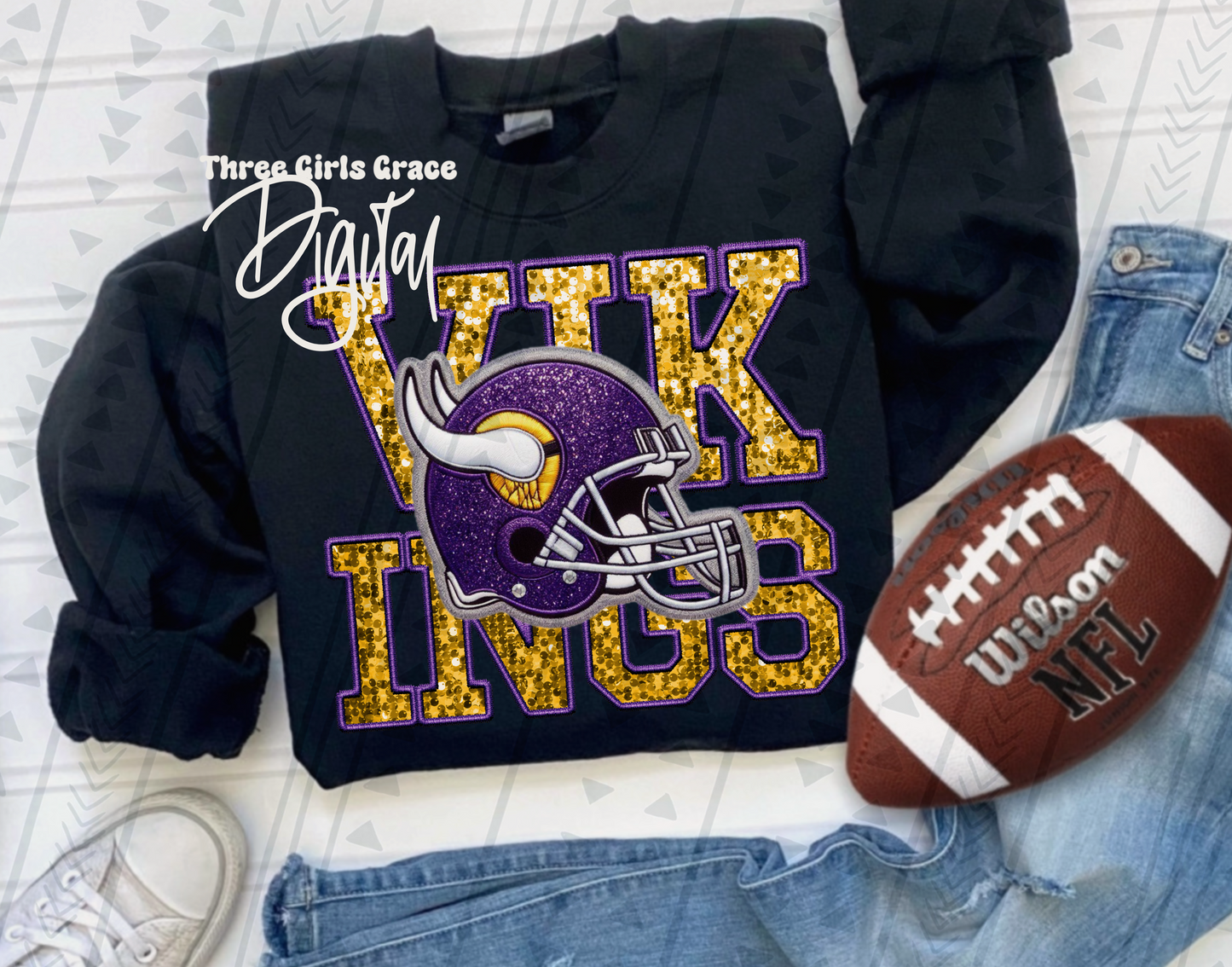 Vikings Faux Embroidery DIGITAL