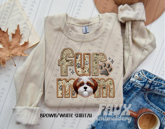 Fur Mom - Shihtzu (Brown/White) DTF Transfer