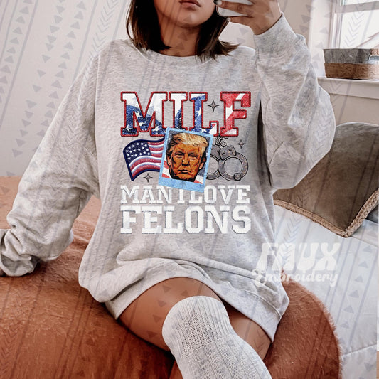 MILF Trump Faux Embroidery DTF Transfer