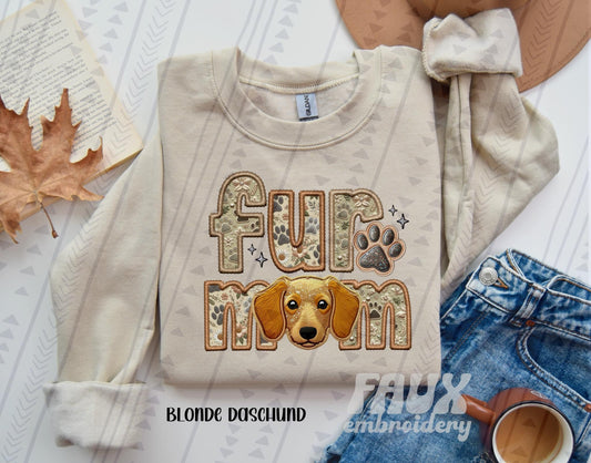 Fur Mom - Blonde Daschund DTF Transfer