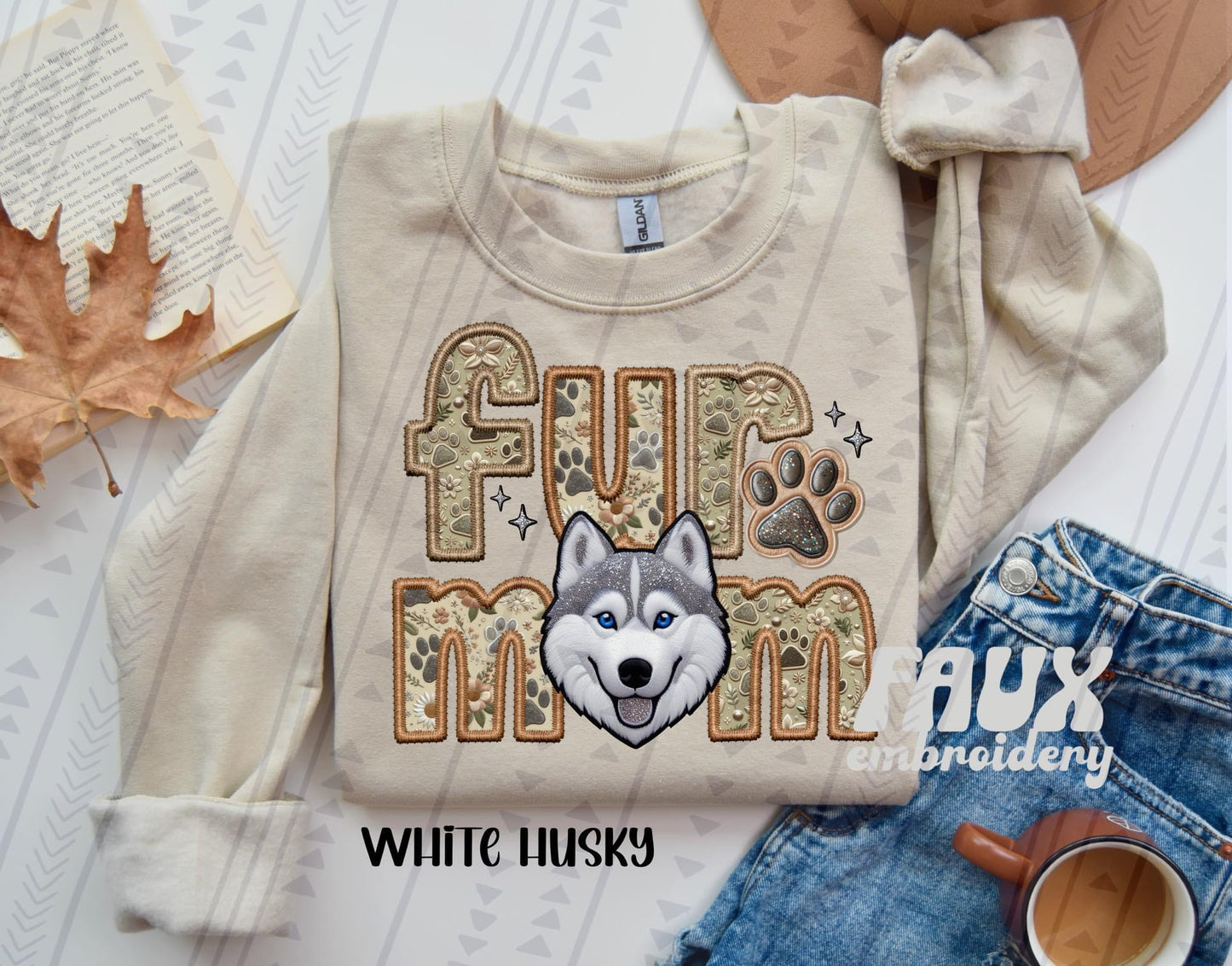 Fur Mom -  Husky (White) DTF Transfer