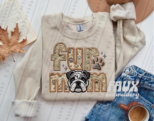 Fur Mom -  Bulldog DTF Transfer