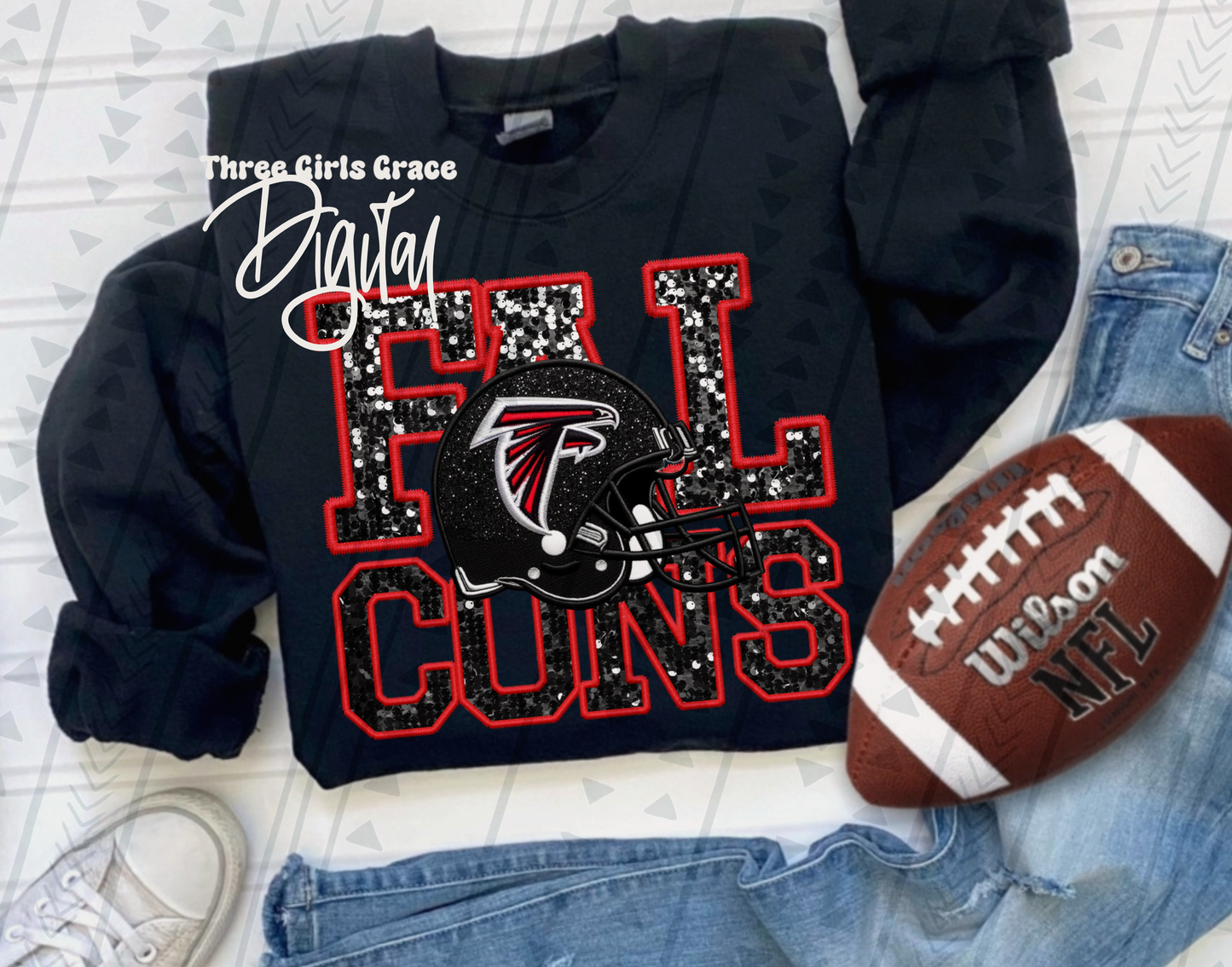 Falcons Faux Embroidery DIGITAL